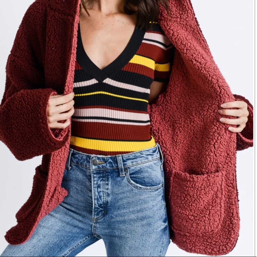 NWT Reversible Cozy Pocket Hooded Cardigan Sweater - Picture 2 of 8